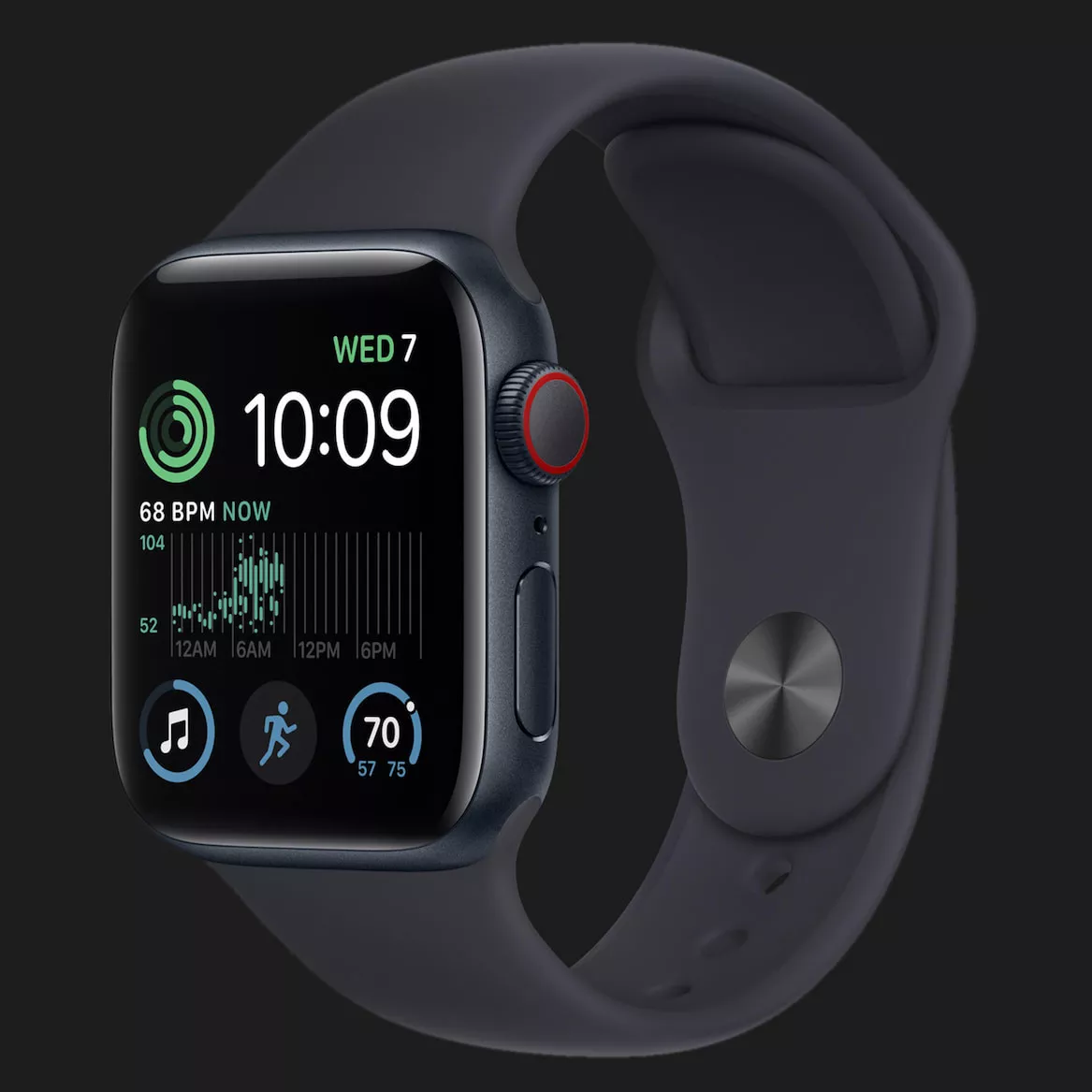 Apple Watch SE 2 44mm Midnight Aluminum Case with Midnight Sport Band